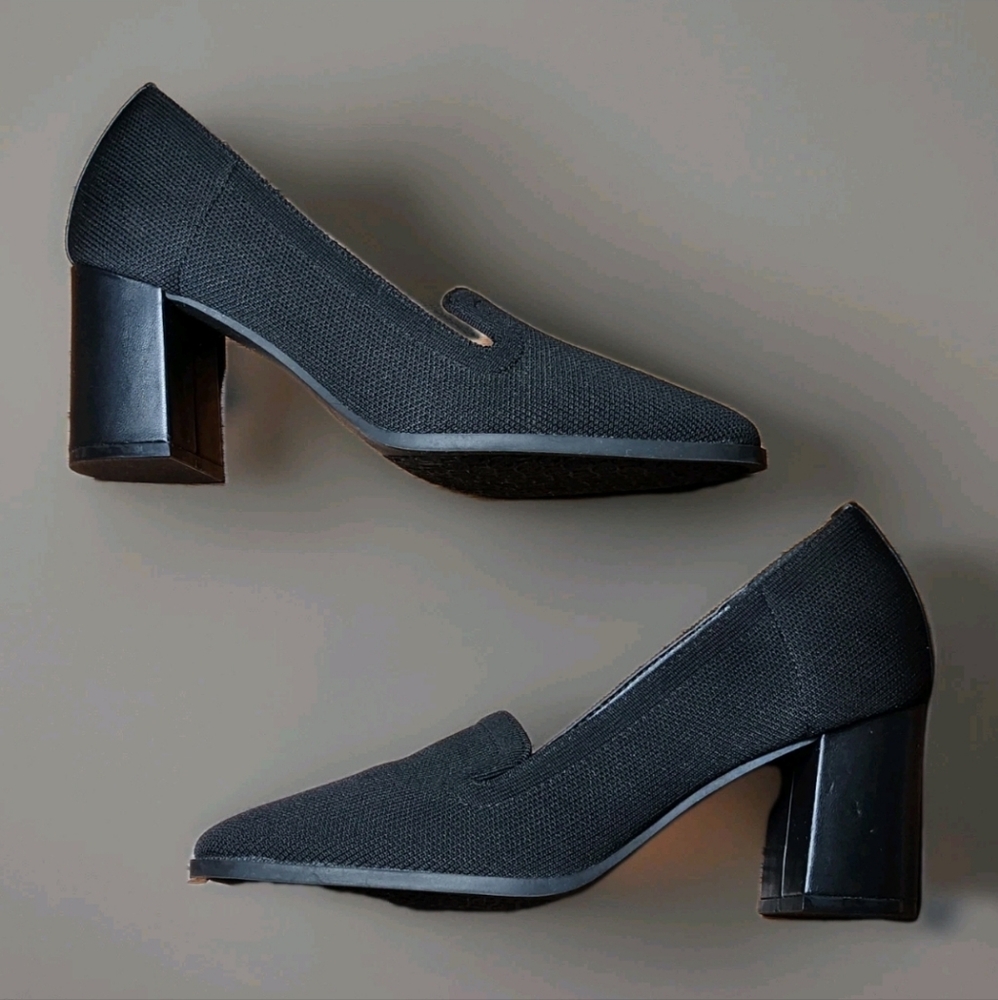 Adrienne Vittadini “Brittiny” Black Knit Block Heel Pumps – Size 8M - Picture 2 of 12